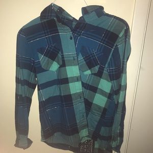 blue & green flannel